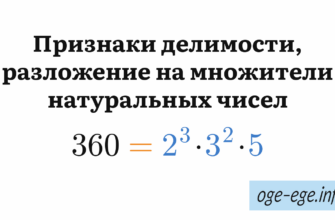 Признаки делимости, разложение на множители натуральных чисел: 360 = 2³·3²·5